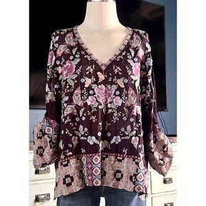 Johnny Was Terraine Blouse Top XL RUNS SMALL Fits Size M